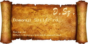 Domonyi Szilárd névjegykártya