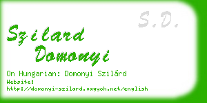 szilard domonyi business card